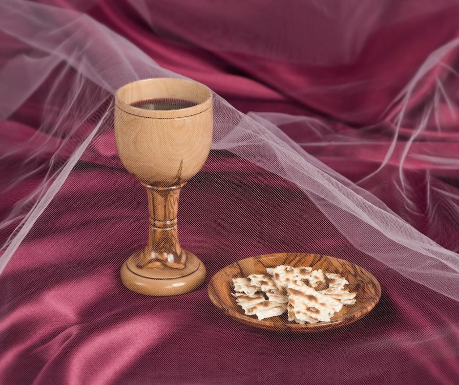 Chalice and a plate of bread